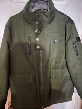 Awknd Men's Olive Green Military Field Jacket